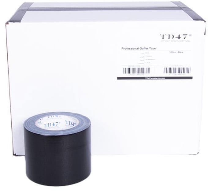 TD47 Professional Gaffa Tape 100mm x 25m Zwart (Doos 12 Rollen)