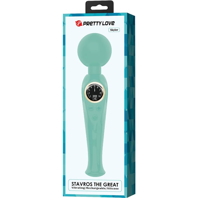 Pretty Love - Skyler - Wand Vibrator - Met LCD Display - Turquoise