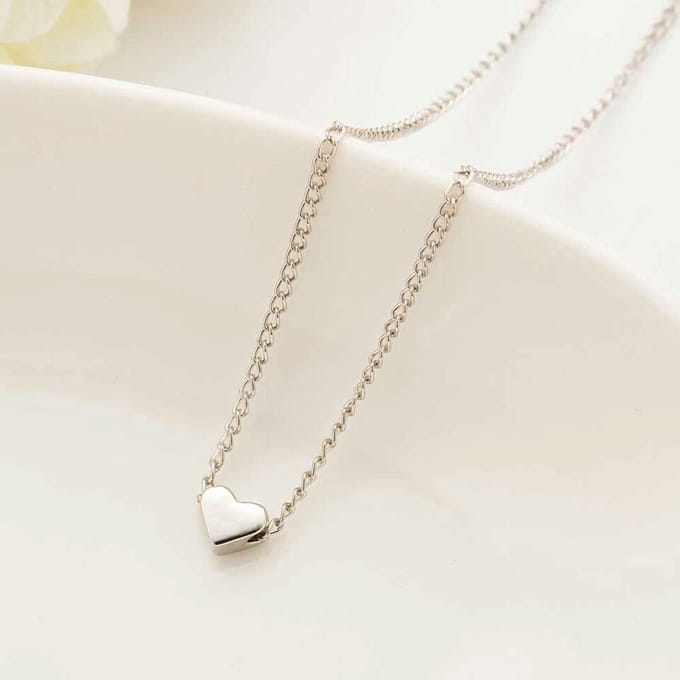 Ketting Hartje - Dames - Zilverkleurig - 46 cm