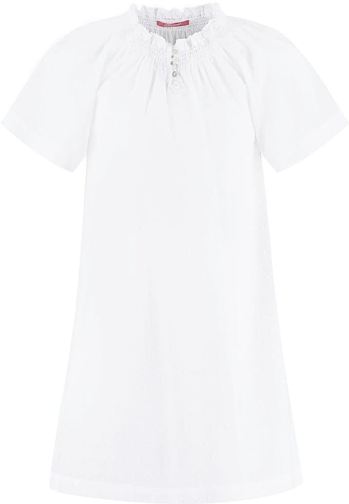 Meisjes Nachthemd Wit met smock details en Dots -152
