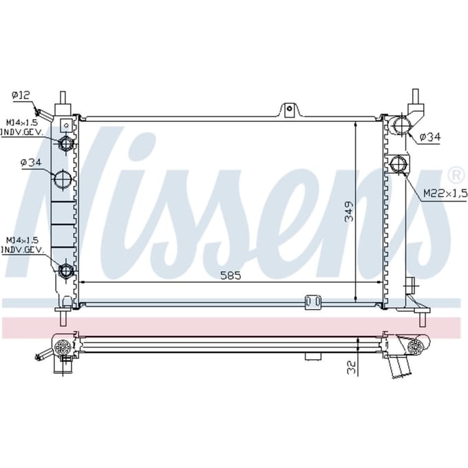 Radiator, motorkoeling NISSENS 63253A