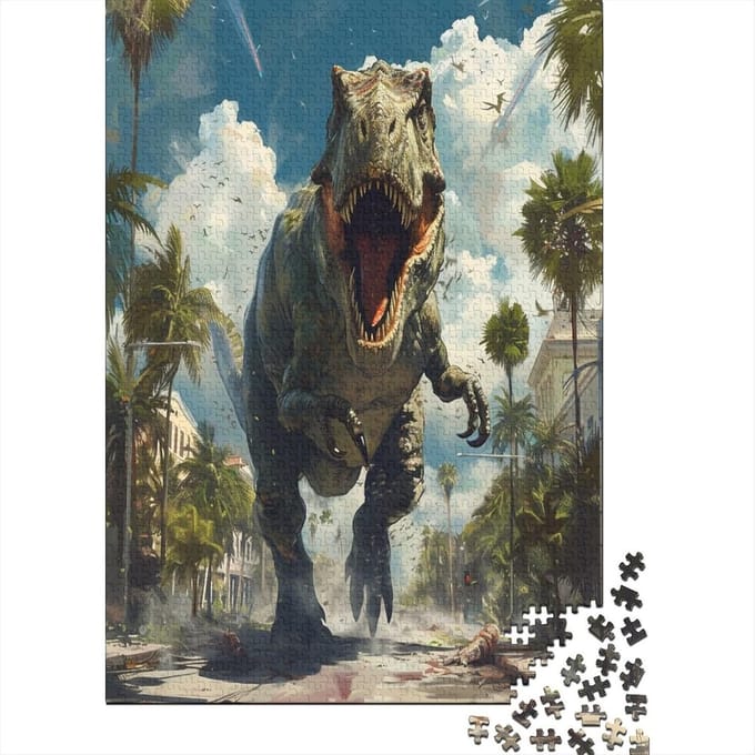 Legpuzzel Dinosaurus - Hersenbreker Spel - Ontspannende Activiteit - 1000 Stukjes - 75 x 50 cm