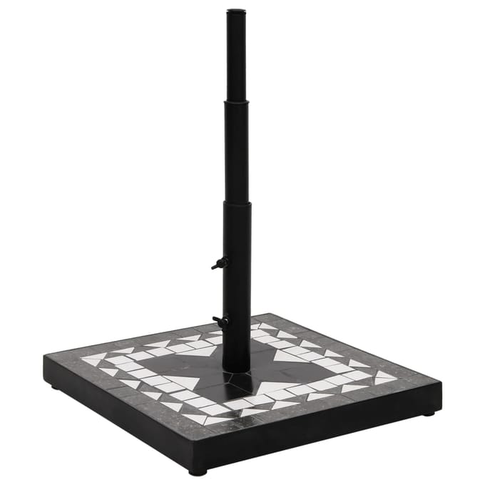vidaXL - Parasolvoet - vierkant - 12 - kg - zwart - en - wit