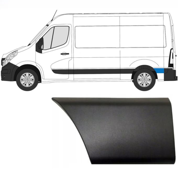 Zijlijst sierlijst achterspatbord voor Renault Master 2010- / Links