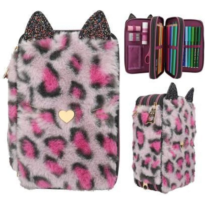 Top Model TOPModel 3-vaks etui Leo REBEL KITTY Pennenzakken en -etui's