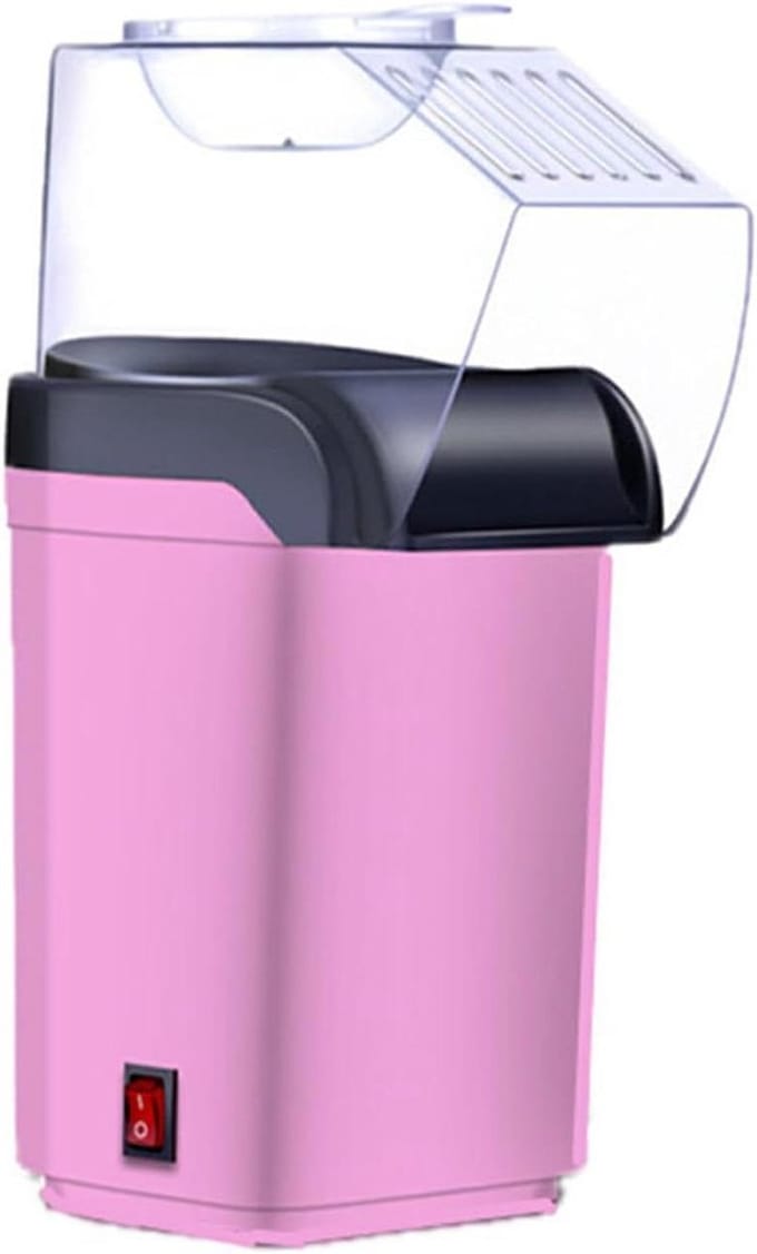 Popcornmachine - Hete lucht machine - Feestjes thuis - Snelle bereiding - 1200 Watt - Roze
