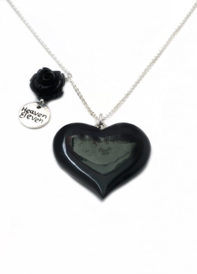 Heaven Eleven - dames - ketting - 925 - zilver - hart - hertegewei - 74cm