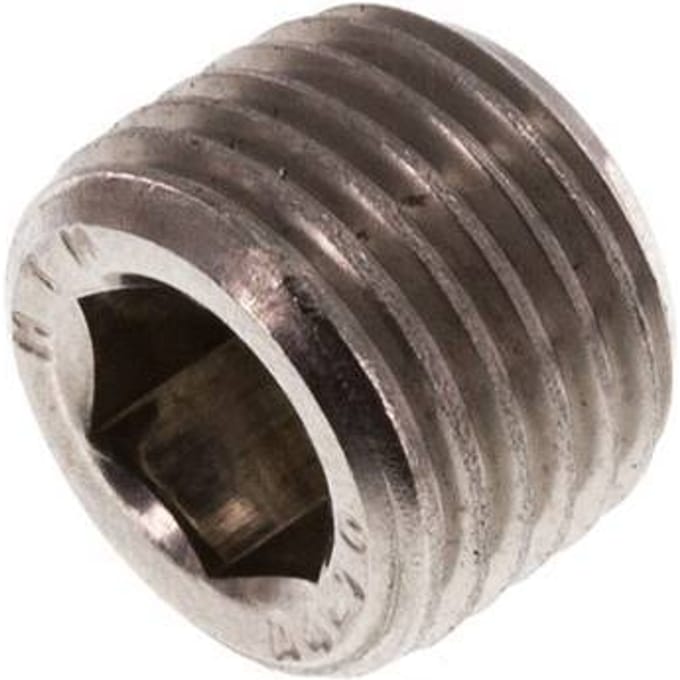 1/4'' RVS Plug met binnenzeskant zonder kraag 40 Bar [2 Stuks]