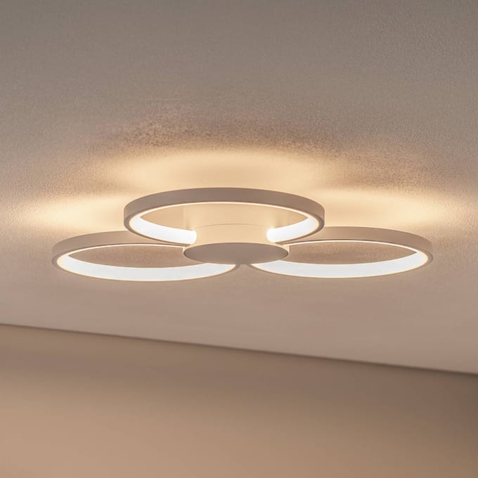Bega plafondlamp 51299.1, fluweelwit, metaal, DALI