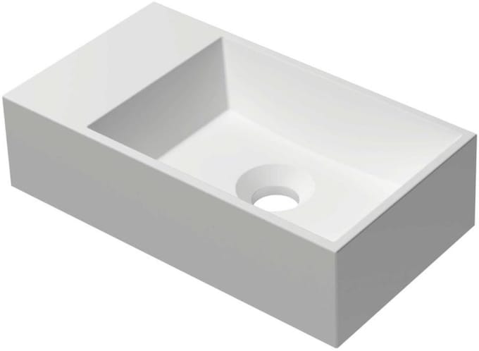 INK - Fontein Polystone Cilinder Zonder Kraangat Links - 400x220x100 mm - Mat Wit