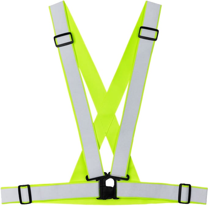 Cross Belt geel EN17353 - Kruisgordel reflecterend- harnas lopen -fietsen