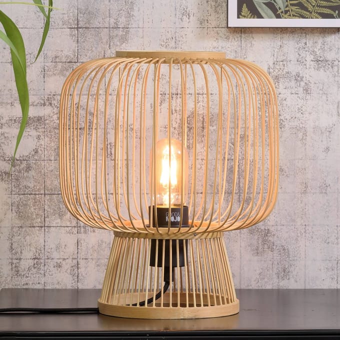 GOOD&MOJO Tafellamp Cango - Bamboe - Ø26cm - Scandinavisch,Bohemian