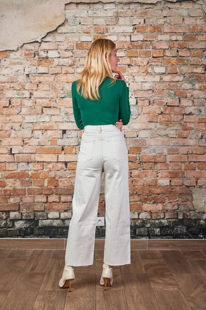 Broek Toxik3 hoge taille flared naturelle jeans
