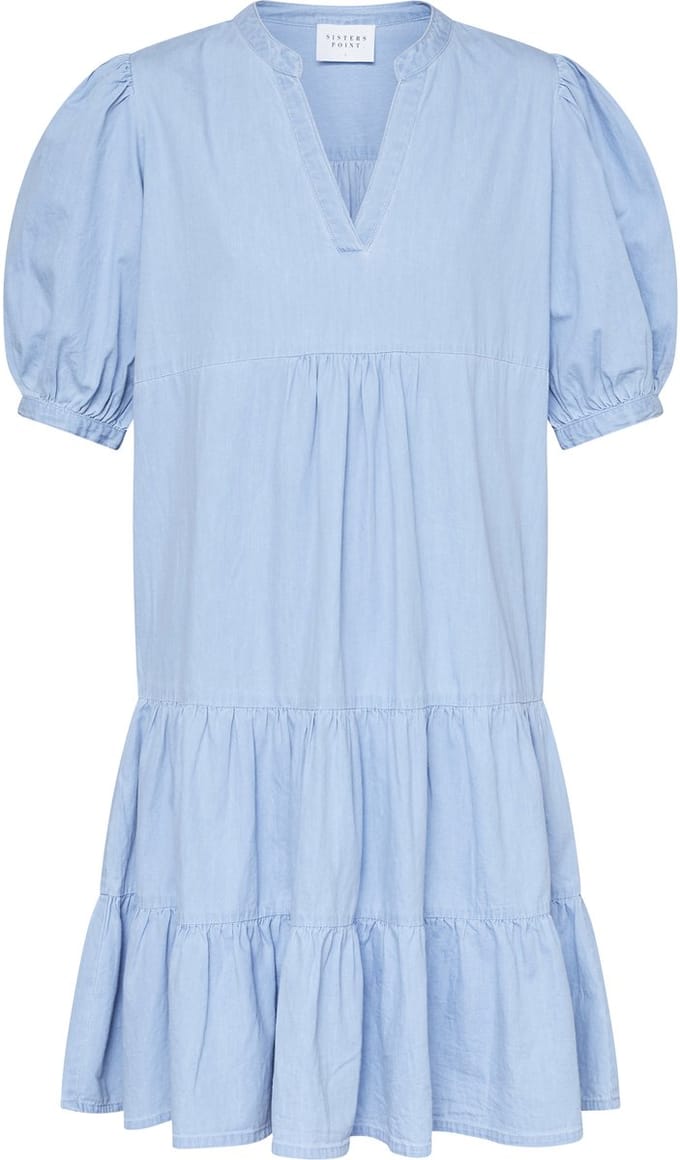 SISTERS POINT Inusa-dr - Dames Jurk - L. blue wash - Maat S