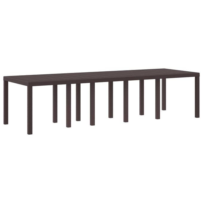vidaXL Tuinstafel Bruin 300 x 100 x 73 cm poly rattan