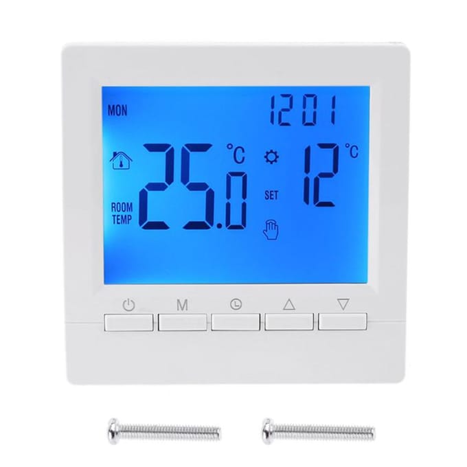 Thermostat numérique électronique avec écran LCD Thermostat intelligent mural Chauffage au sol blue