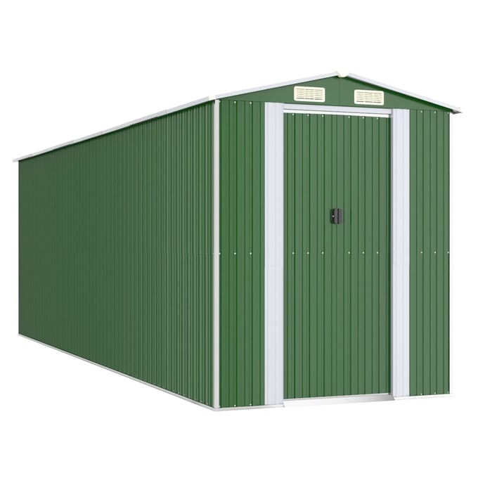 vidaXL - Tuinschuur - 192x606x223 - cm - gegalvaniseerd - staal - groen