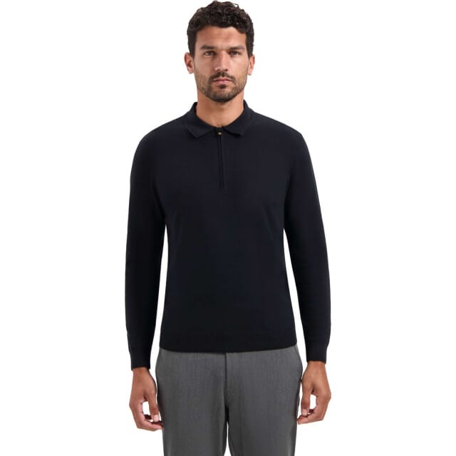 No Excess Pullover Polo Zip Black Maat: S | Sweaters Outlet | Heren | Zwart