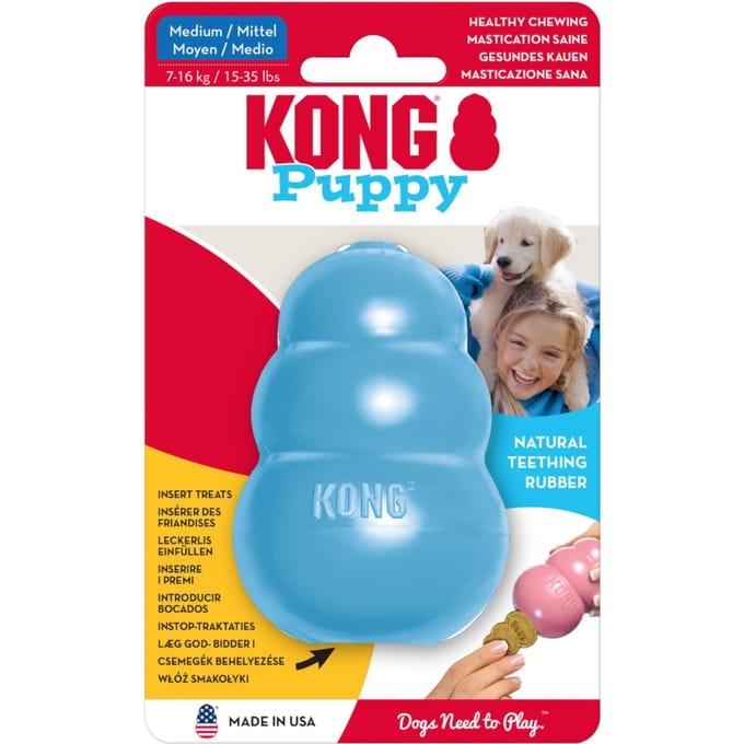 KONG Puppy Maat M Blauw Rubberen Puppyspeelgoed