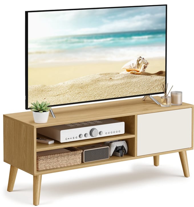 VASAGLE - TV Meubel - Lowboard voor Woonkamer - Eikenlook-Crème