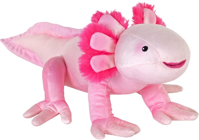 Wild Republic Axolotl Knuffel - salamander - pluche - roze - 30 cm - dierenknuffel