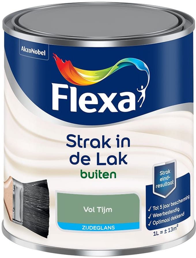 Flexa - Strak In De Lak Buitenlak Zijdeglans - Vol Tijm - Mengverf - 1 L