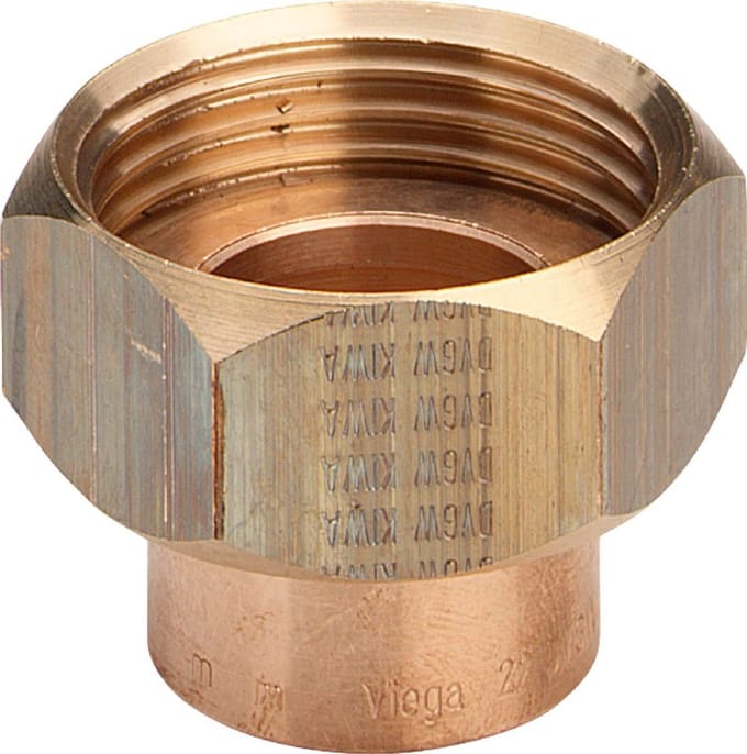 Viega Aansluitkoppeling, d 22mm, G 1 roodkoper, messing Model 94359, 288389
