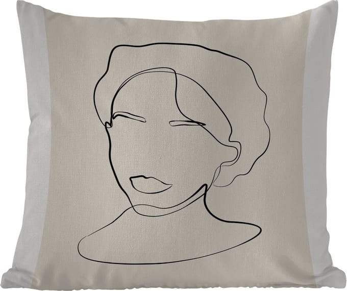 Buitenkussen - Tekst - Quotes - Line art - Vrouwen - 45x45 cm - Weerbestendig