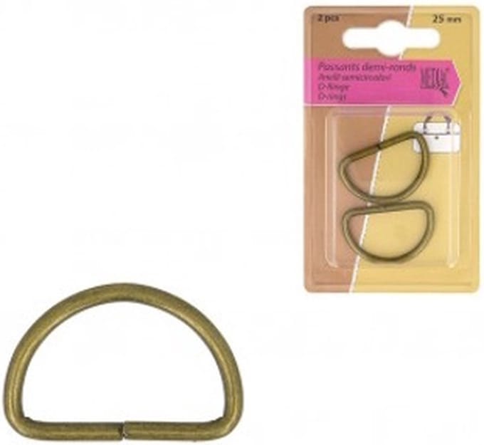 Mediac D ringen 25mm 2 stuks oud goud