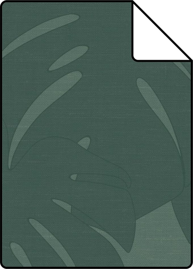 Proefstaal Origin Wallcoverings behang bladeren met geweven structuur zeegroen - 26,5 x 21 cm - 347763-S