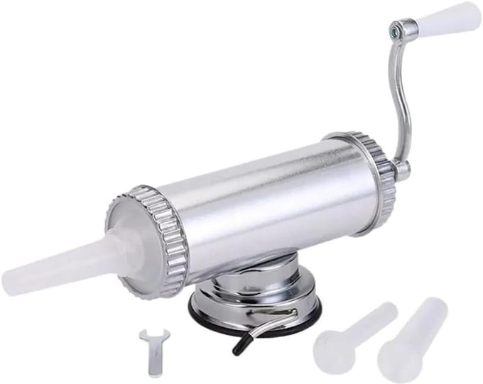 Worst Maker - Worst Stuffer - Zelf Worst Maken - Aluminiumlegering Constructie - 2LB Capaciteit - Zilver