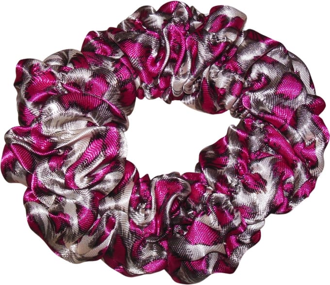 Scrunchie groot panterprint roze