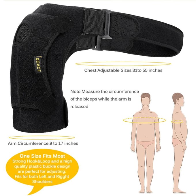 Schouderstabilisatiebrace met drukpad, Lichte en ademende neopreen schouder white