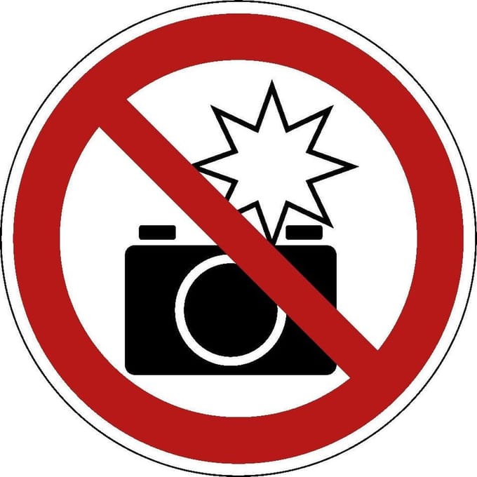 Verboden te flitsen sticker 50 mm - 10 stuks per kaart