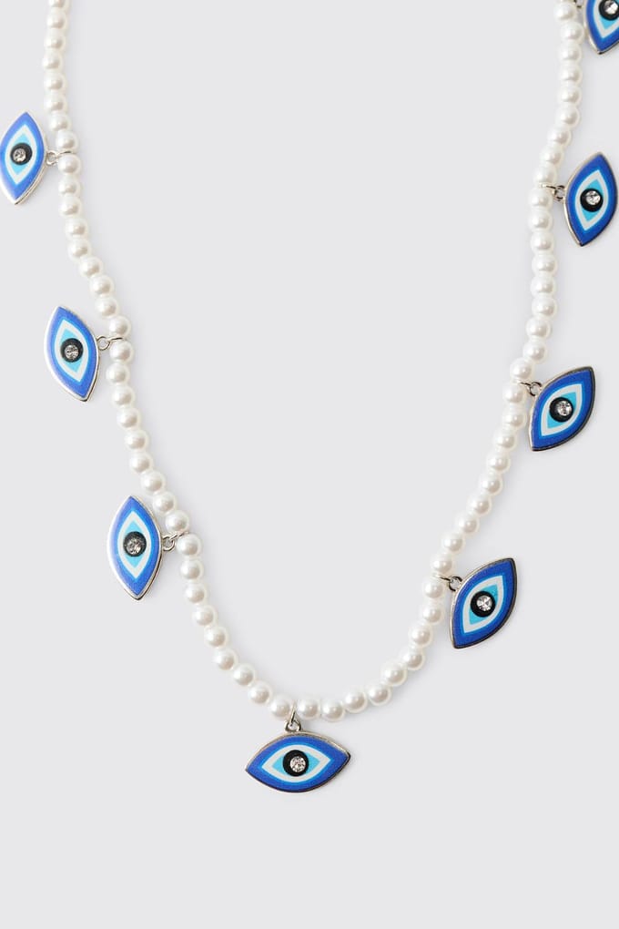 Evil Eye Chain Necklace | Silver