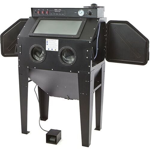 HBM SBC 350 Straalcabine met Afzuiging - MAT ZWART