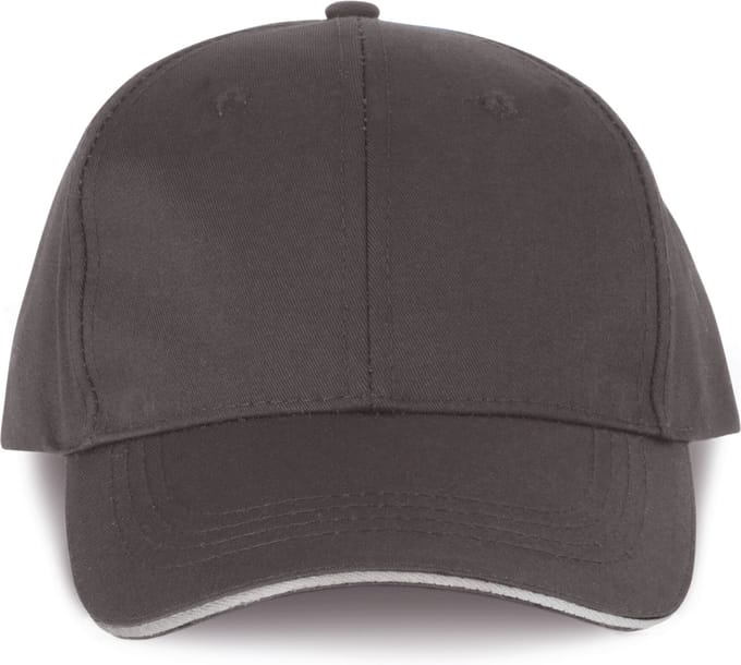 WK. Designed To Work Contrasterende sandwichpet 6 panelen Oeko-Tex WKP145 - Shale Grey / Light Grey - One size