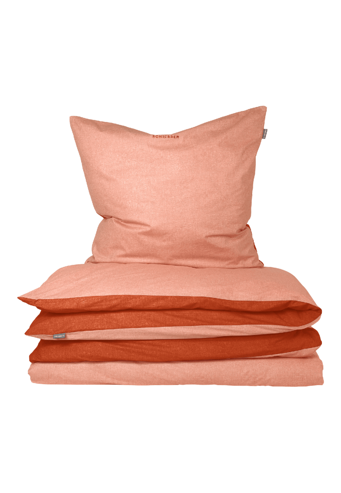 Tweedelig omkeerbaar beddengoed Renforcé abrikoos - SCHIESSER Home 135*200