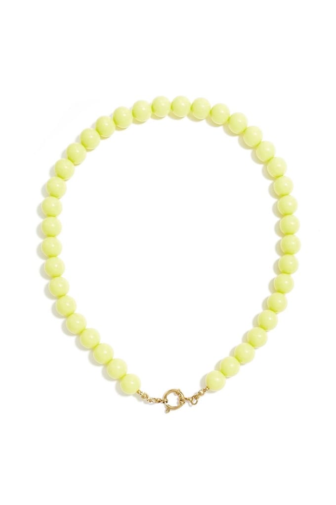 Bijoutheek Collier Kralen 12mm Statement Pale Yellow