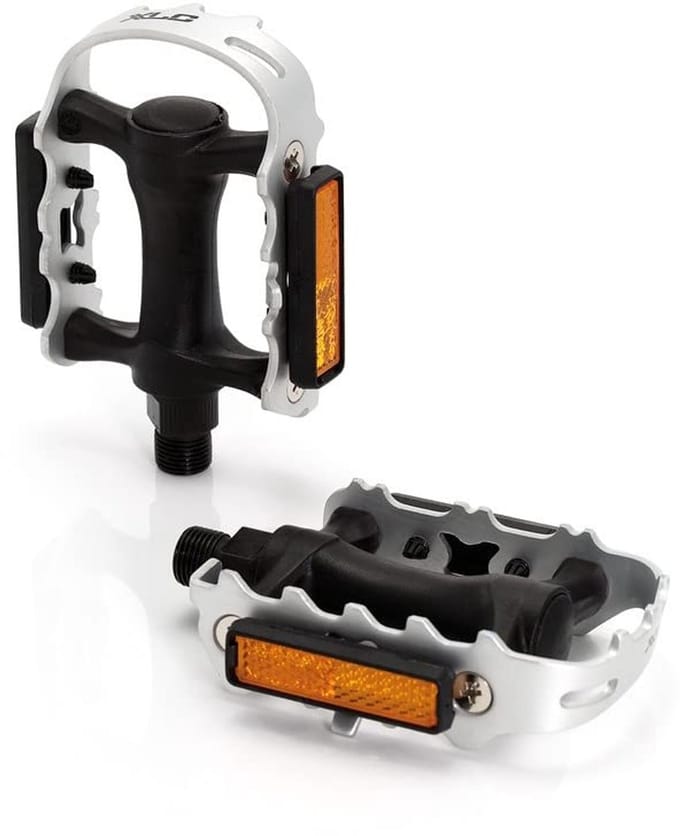 MTB-pedaal zwart zilver één maat