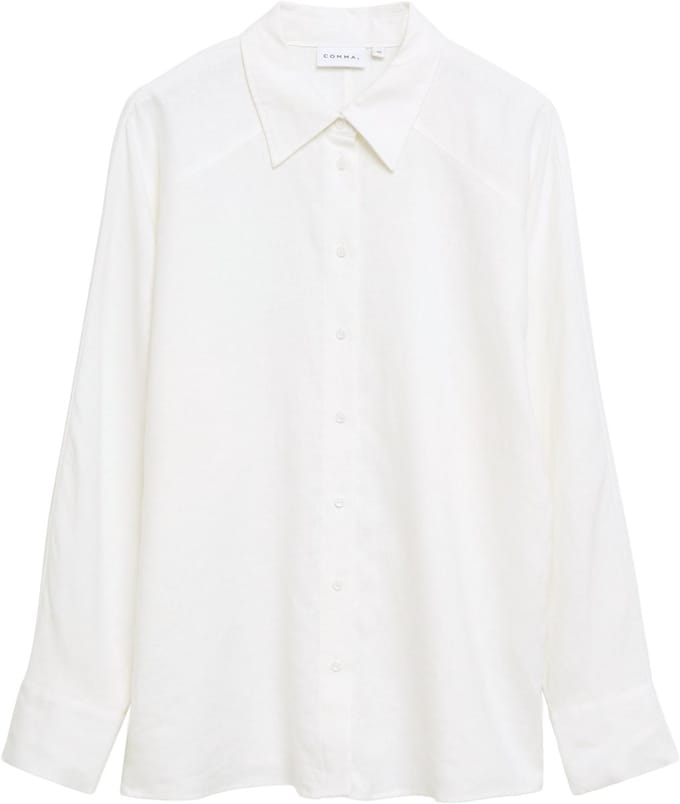 Linnenmix lange mouwen blouse voor dames COMMA