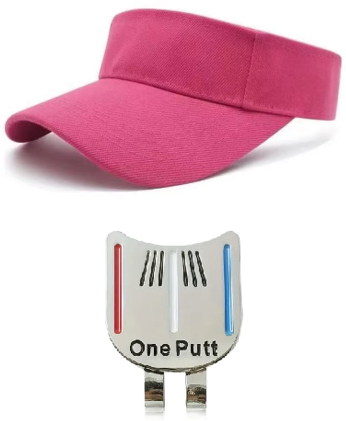 Golf Zonneklep + Putting Alignment Tool - Zonneklep Dames - Roze - Zonneklep Heren - Golf Accessoires - Golf Spullen