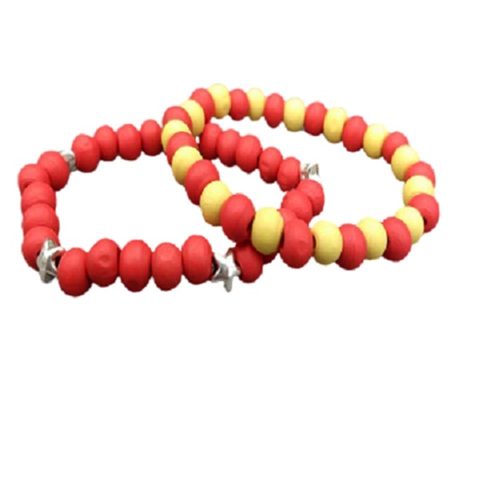 Aanpasbare armband-beads red stars