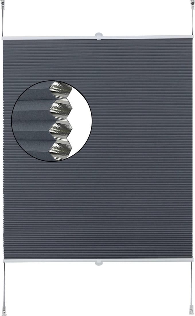 Honinggraat Gordijn - Blauw - 120x130cm - Lichtdoorlatend - Polyester