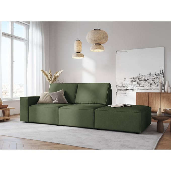 Modulair 3-zitselement Carlo rechts ribstof | Milo Casa