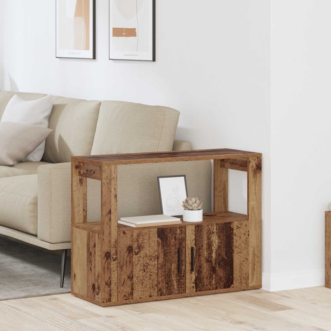 vidaXL - Dressoir - Oud - hout - 80 - x - 30 - x - 60 - cm - Bewerkt - hout