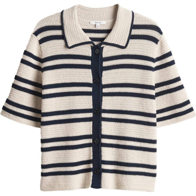 Gebreid shirt met knoopsluiting model 'Dertiny'