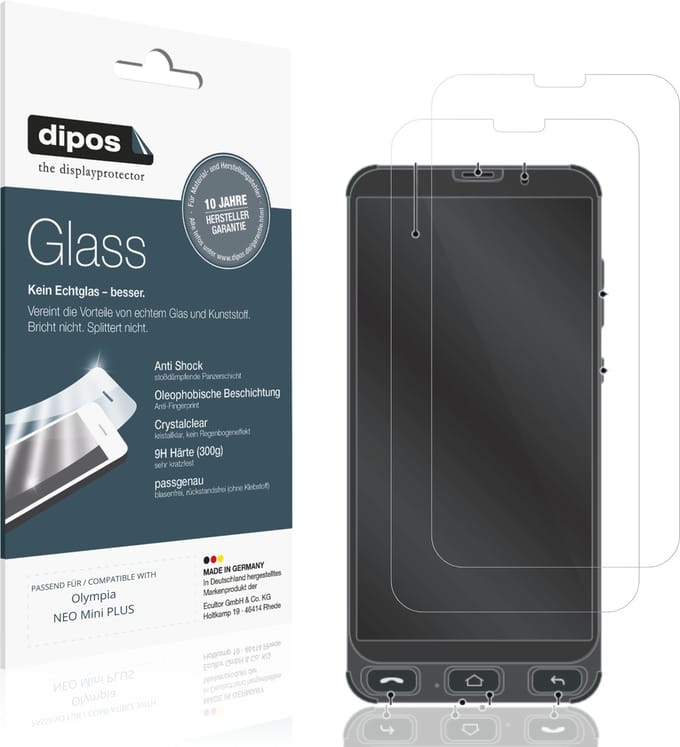 dipos – 2x Pantserfolie geschikt voor Olympia NEO Mini PLUS | 9H Screenprotector