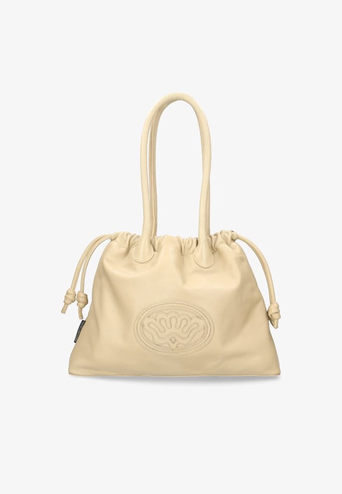 Fred De La Bretoniere - Frida Handtas Leer Licht Taupe - Maat One Size