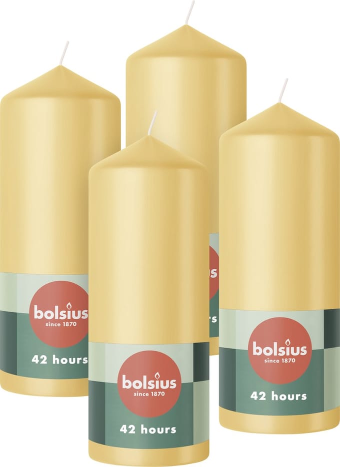 Bolsius - Gladde Stompkaarsen - 15cm - 4 stuks - Beige